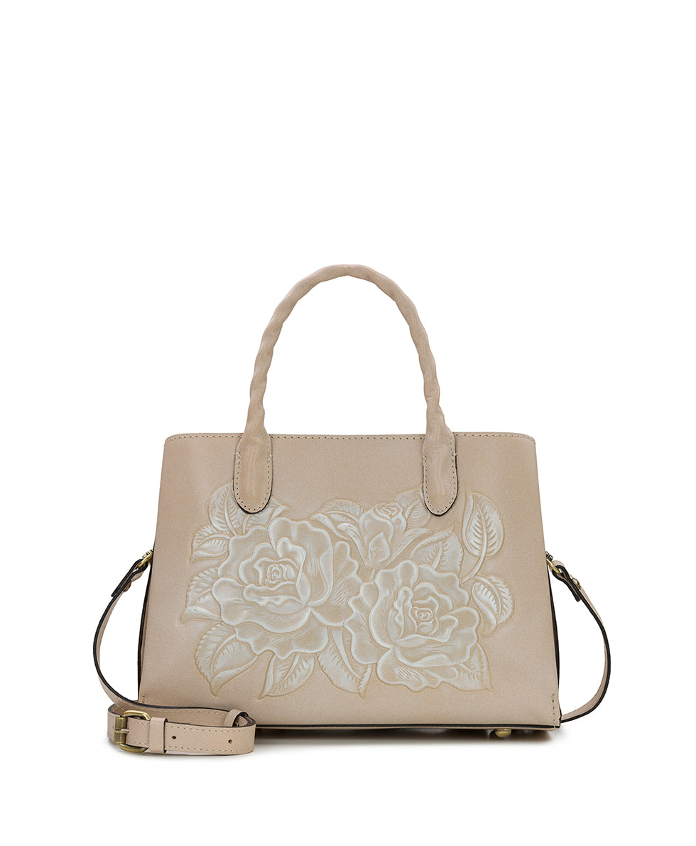 Genovese Top Handle Crossbody - Burnished Rose Tooled