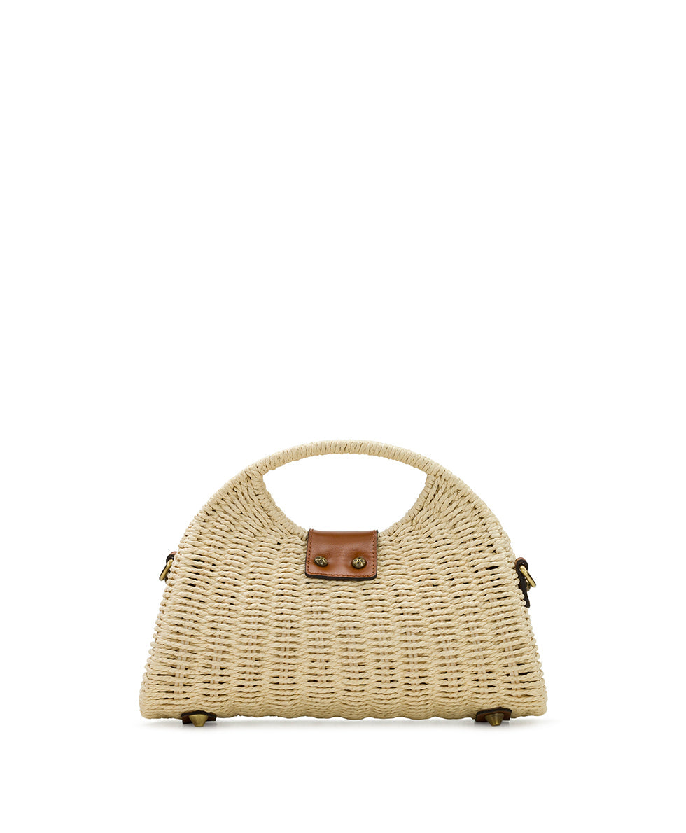 Sarakino Woven Frame Top Handle Bag with Spring Multi Scarf