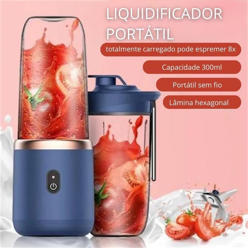 Liquidificador Portátil Pequeno Azul - 300ml